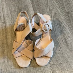 J CREW BLOCK BLUSH HEELS